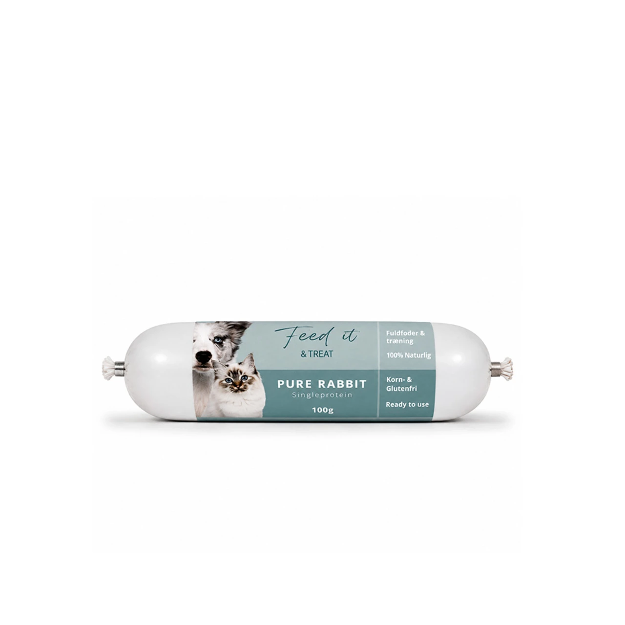 Feedit & Treat Pure kanin 100 g - naturlig kaninskærepølse til hund og kat